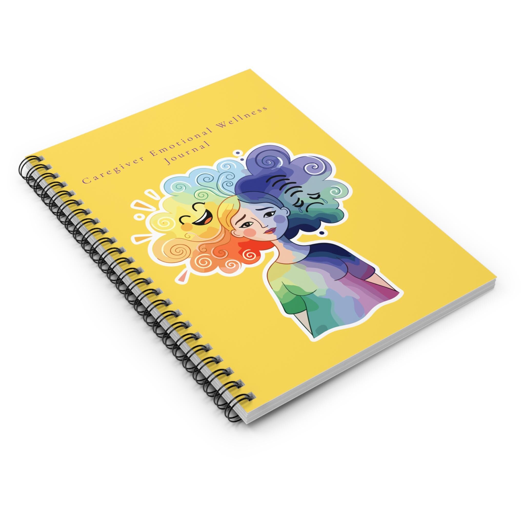 Caregiver Emotional Wellness Journal Spiral Notebook | Emotional Health, Mood Illustration