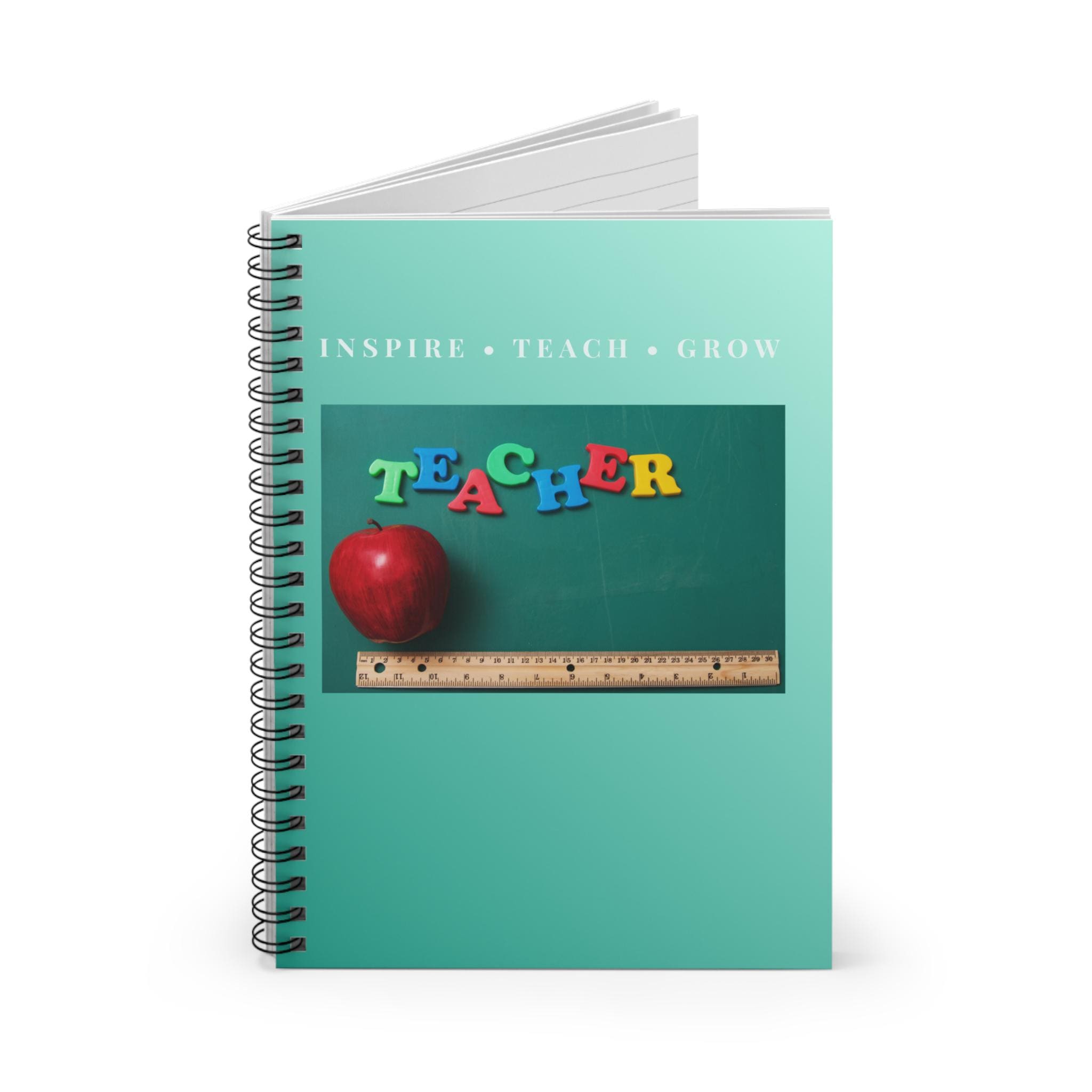 Teacher Apple Chalkboard Notebook | Spiral Ruled Journal