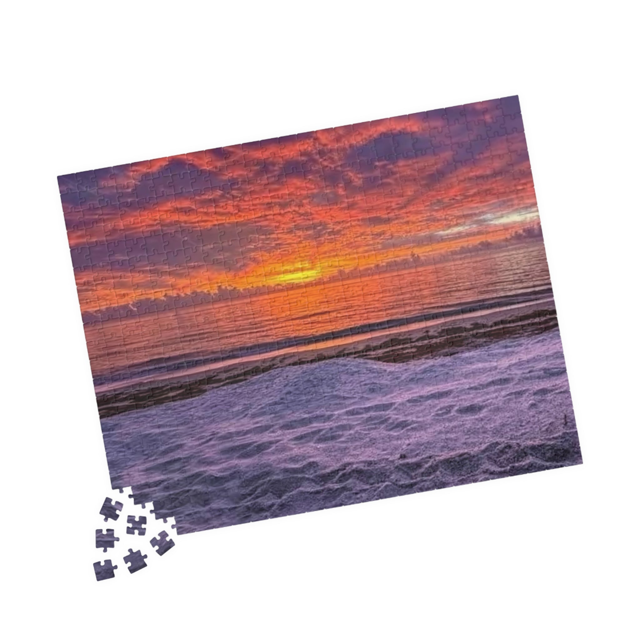 Sunset Beach Horizon Puzzle | Seaside Sunset Jigsaw Puzzle
