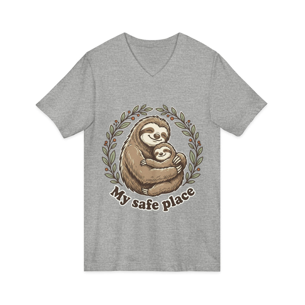 Mama Sloth Hugging Baby My Safe Place Tee | Sloth Family Animal Illustration