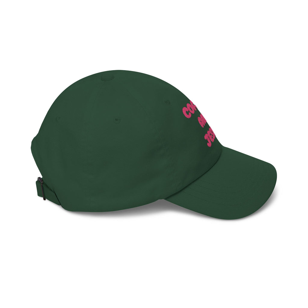 Coffee and Jesus Dad Cap | Christian Hat, Embroidered Script