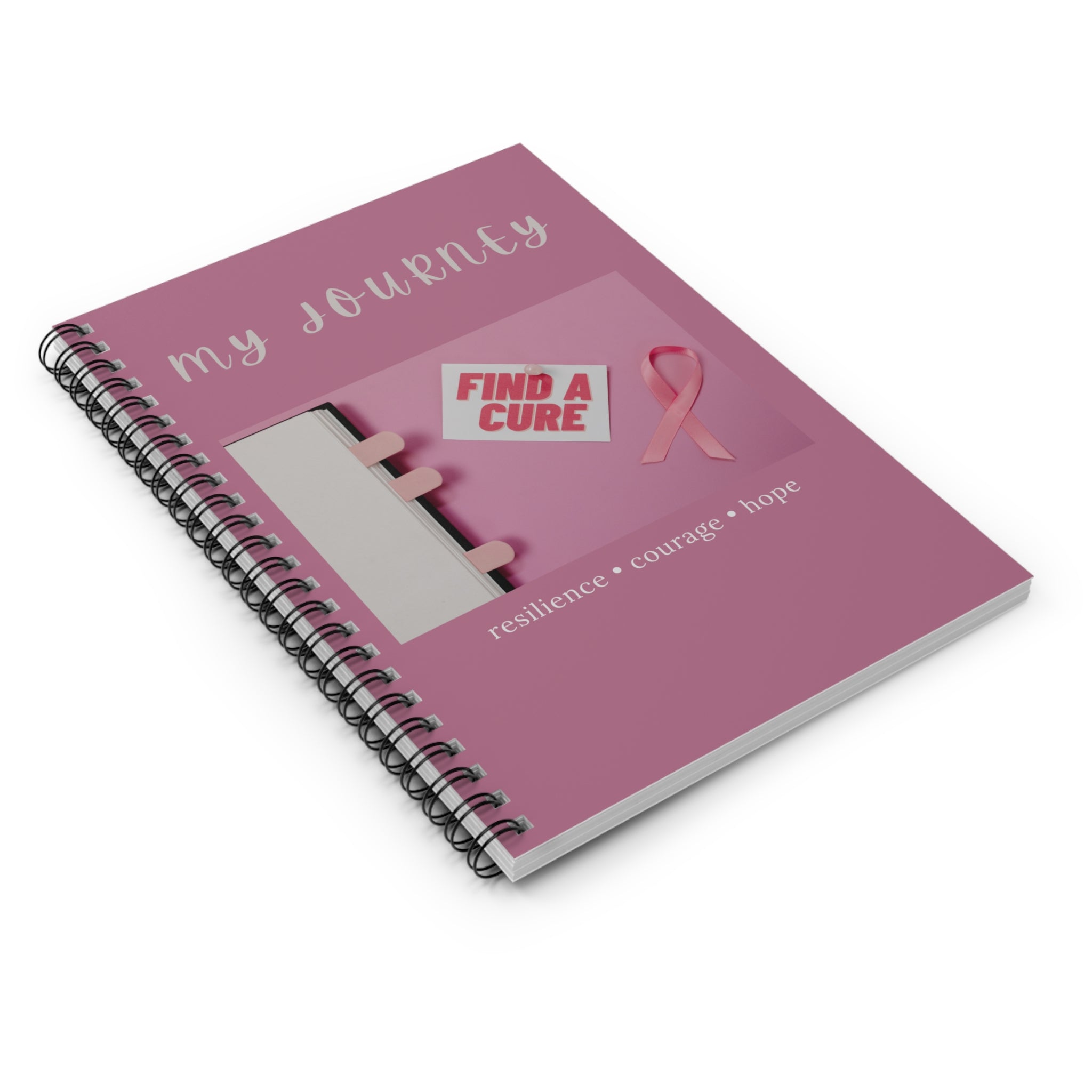 Breast Cancer Awareness My Journey Spiral Notebook | Ruled Journal
