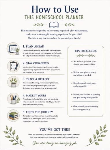 Printable Homeschool Planner PDF