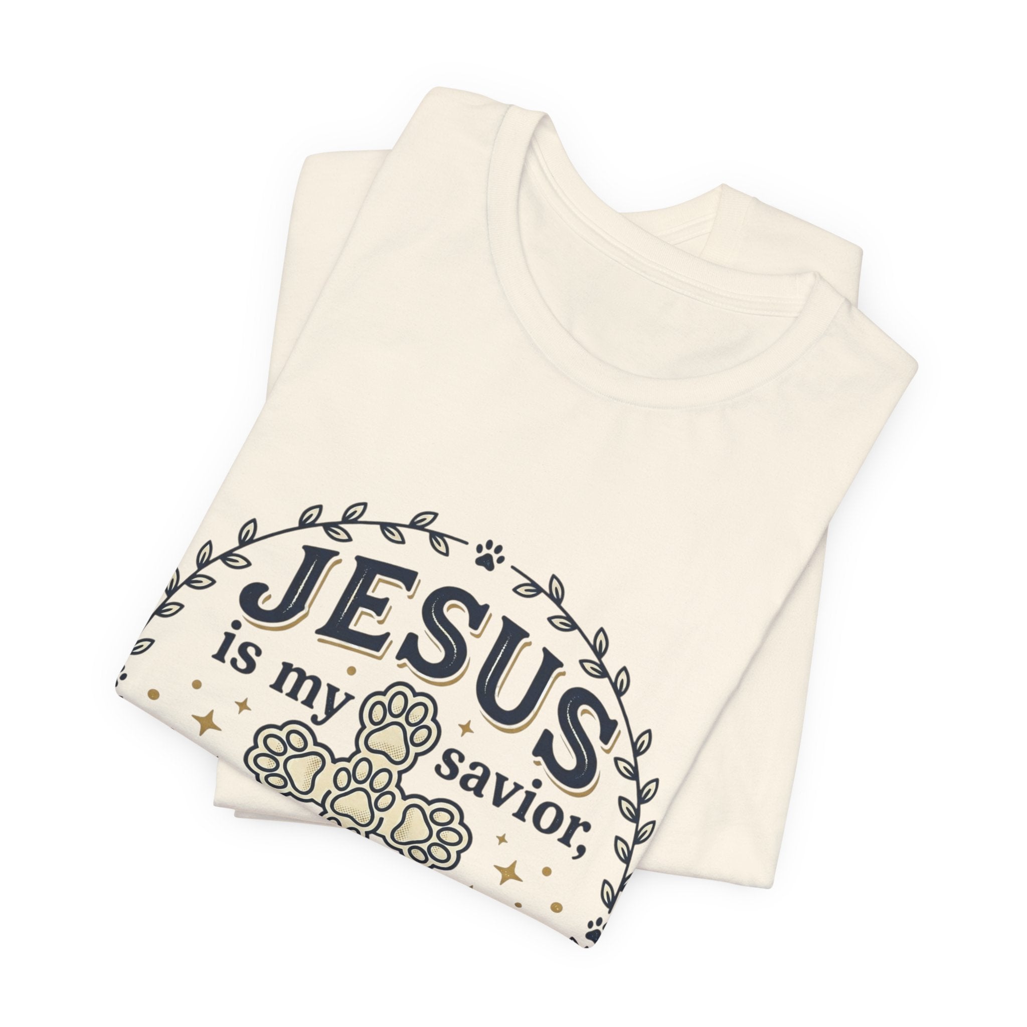 Jesus is my Savior Cats are my Therapy T-Shirt | Faith Cat Tee