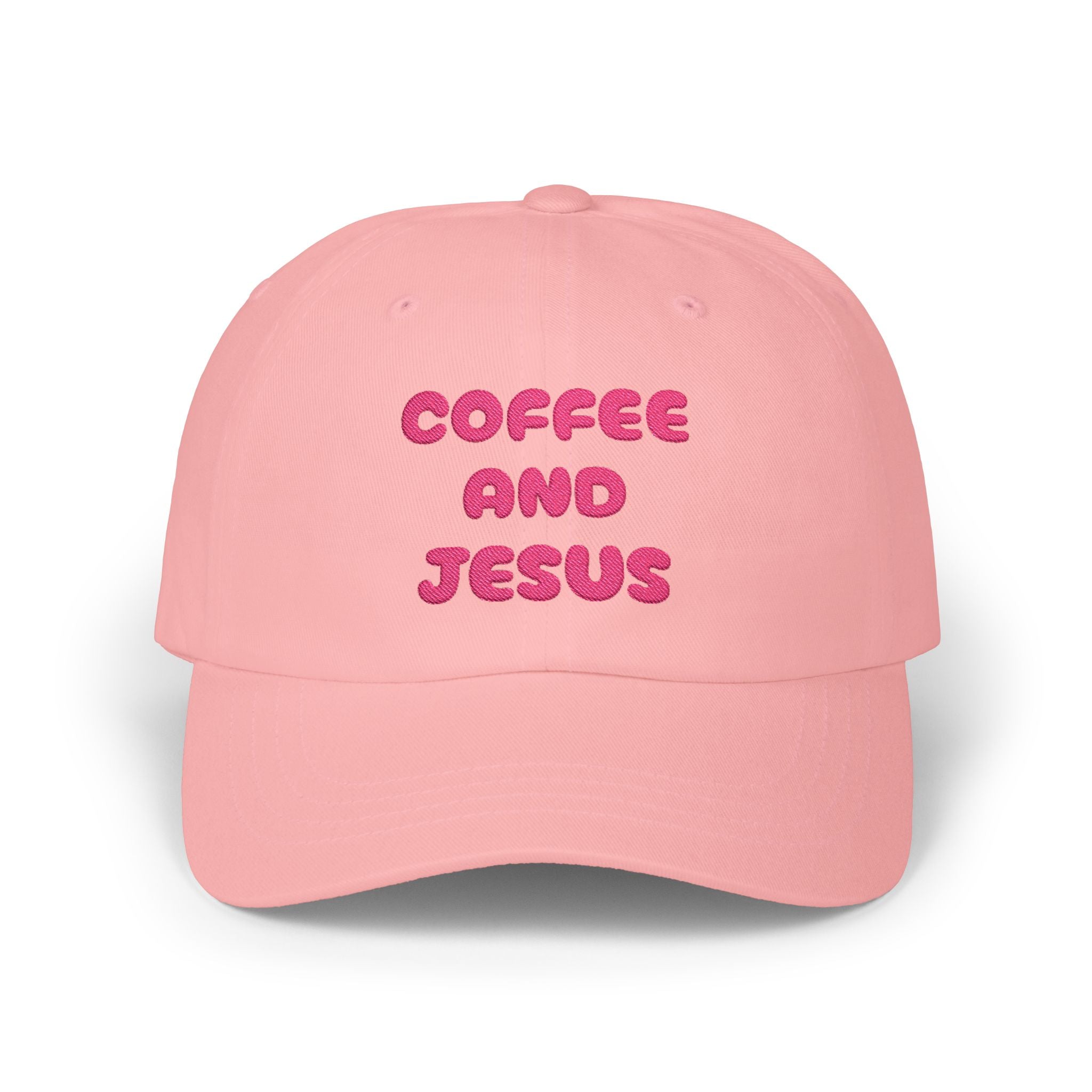 Coffee and Jesus Dad Cap | Christian Hat, Embroidered Script