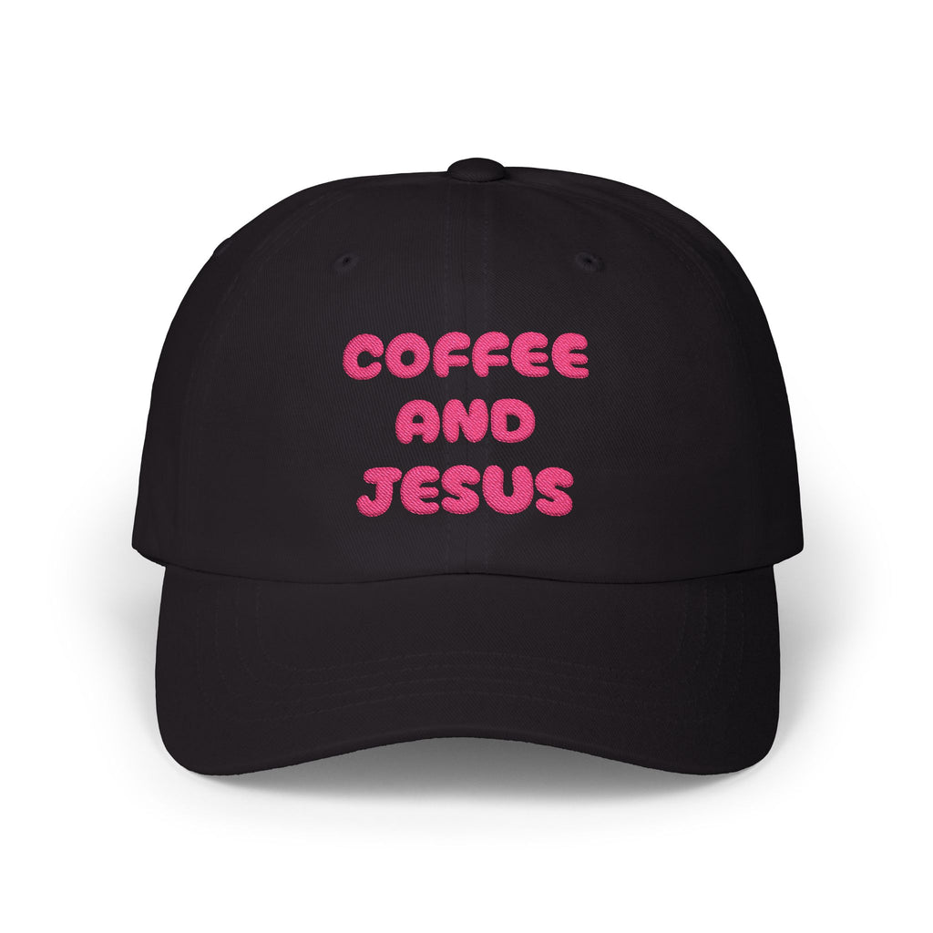 Coffee and Jesus Dad Cap | Christian Hat, Embroidered Script