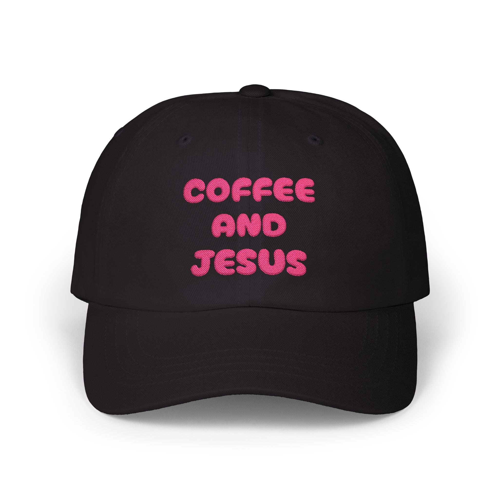 Coffee and Jesus Dad Cap | Christian Hat, Embroidered Script