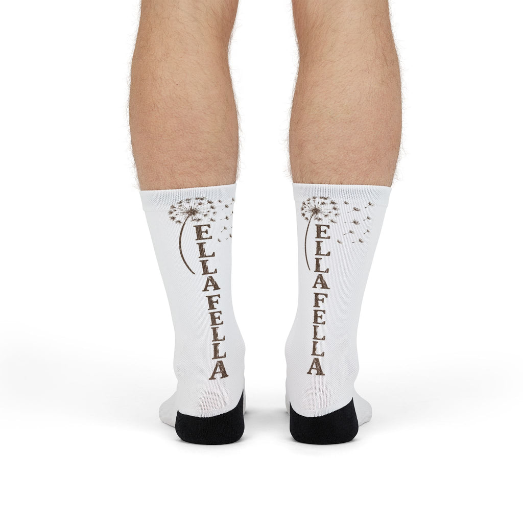 Monogram Crew Socks, Ella Fella, Text Vertical, Men's Socks, Sock Gift, Unique Gift, Country Music Lovers, Concert Gear