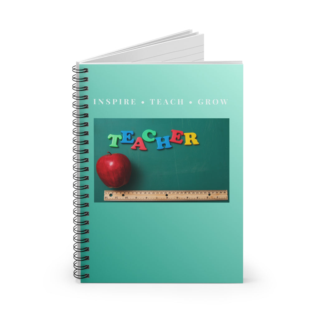 Teacher Apple Chalkboard Notebook | Spiral Ruled Journal