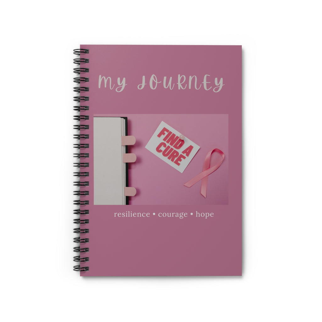 Breast Cancer Awareness My Journey Spiral Notebook | Ruled Journal