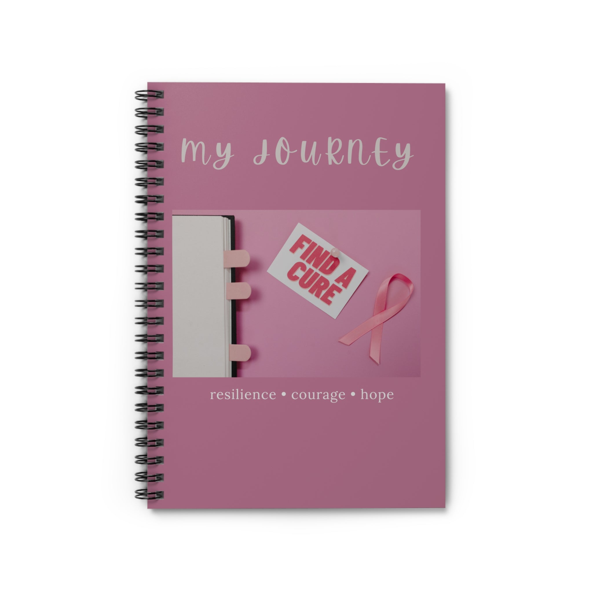 Breast Cancer Awareness My Journey Spiral Notebook | Ruled Journal