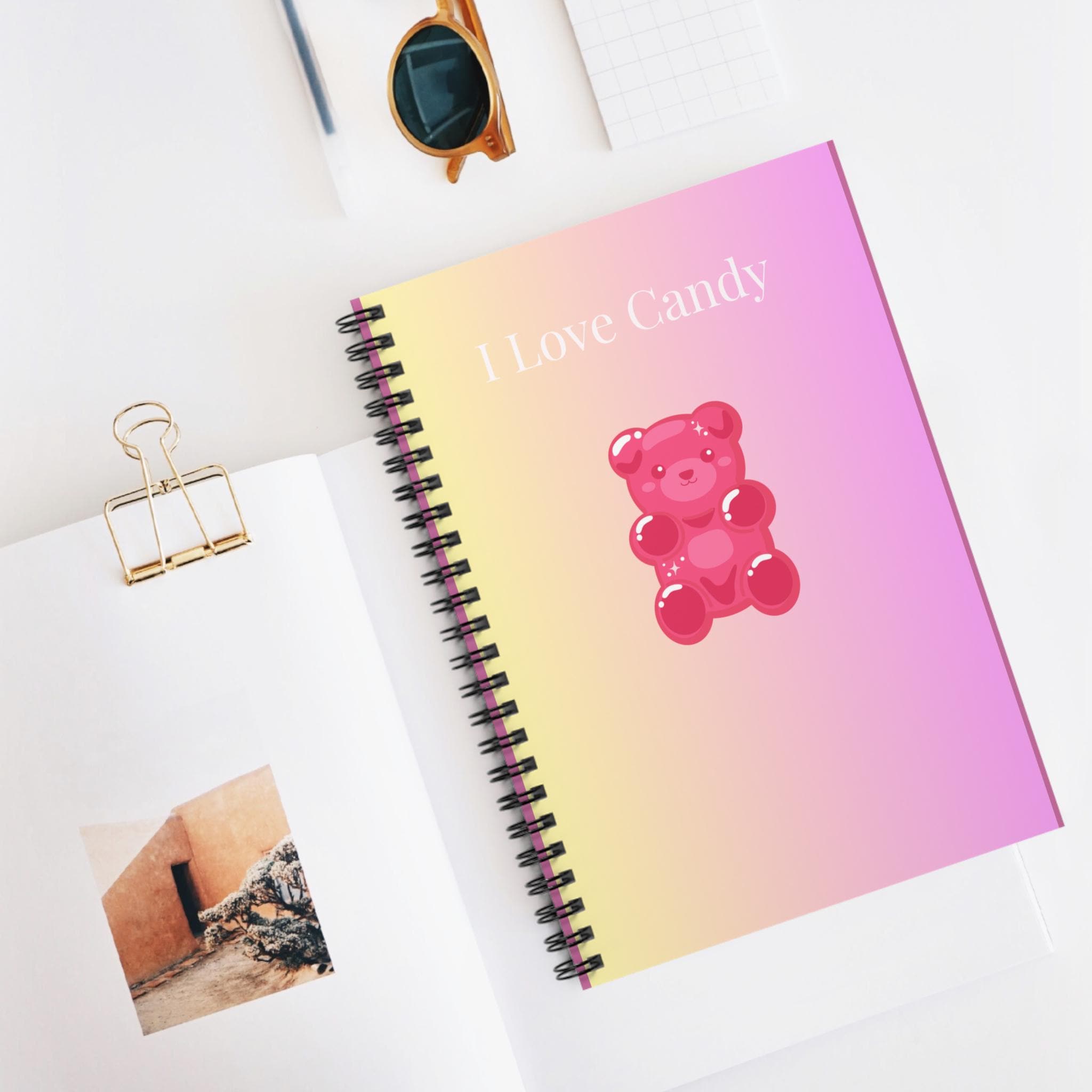 I Love Candy Gummy Bear Spiral Notebook | Ruled Journal