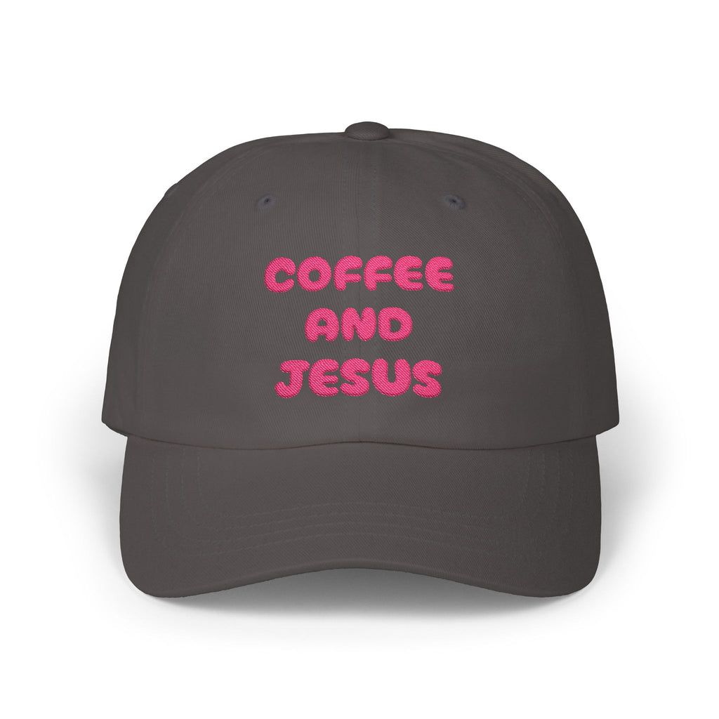 Coffee and Jesus Dad Cap | Christian Hat, Embroidered Script