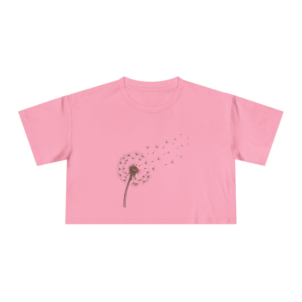 Dandelion Puff Crop Tee | Simple Botanical Illustration
