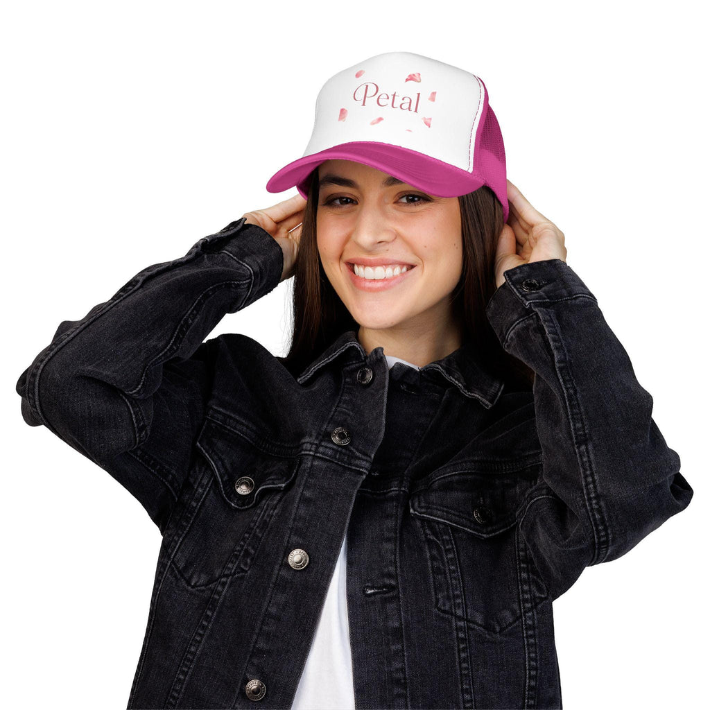 Petal | Hat, pink floral petals trucker cap, Petal Gift, Floral Hat