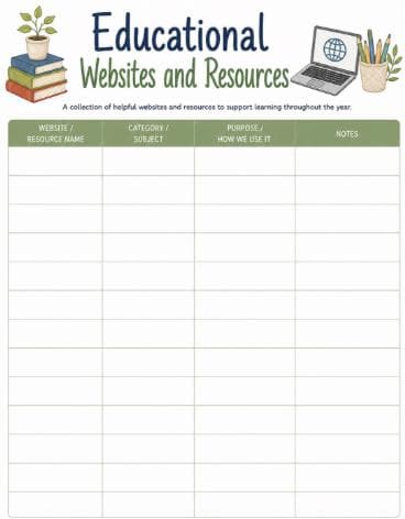 Printable Homeschool Planner PDF