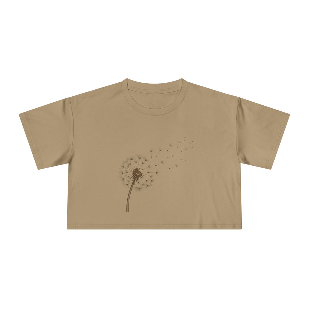 Dandelion Puff Crop Tee | Simple Botanical Illustration