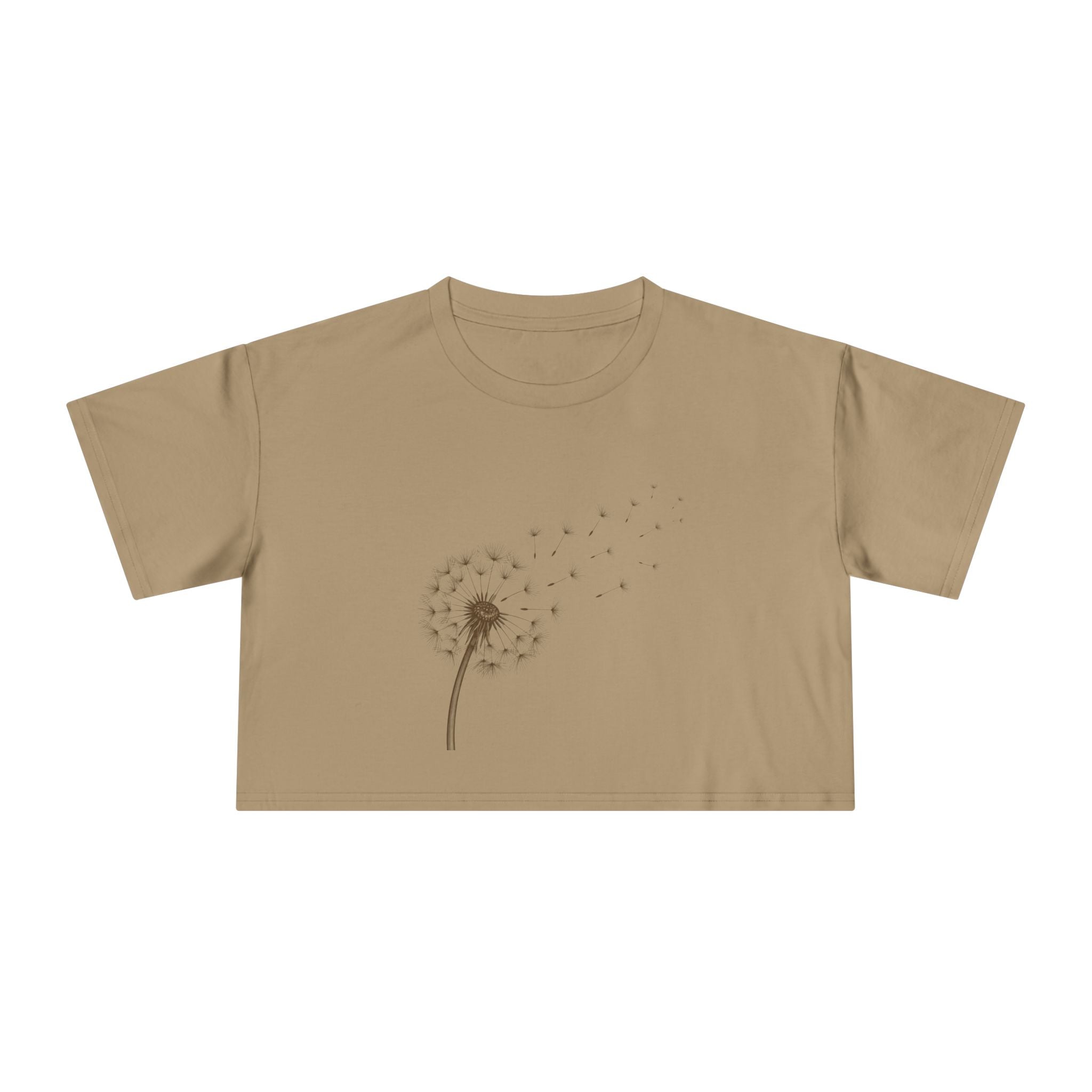 Dandelion Puff Crop Tee | Simple Botanical Illustration