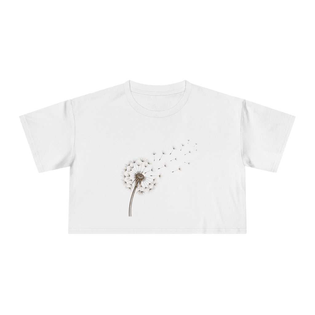 Dandelion Puff Crop Tee | Simple Botanical Illustration