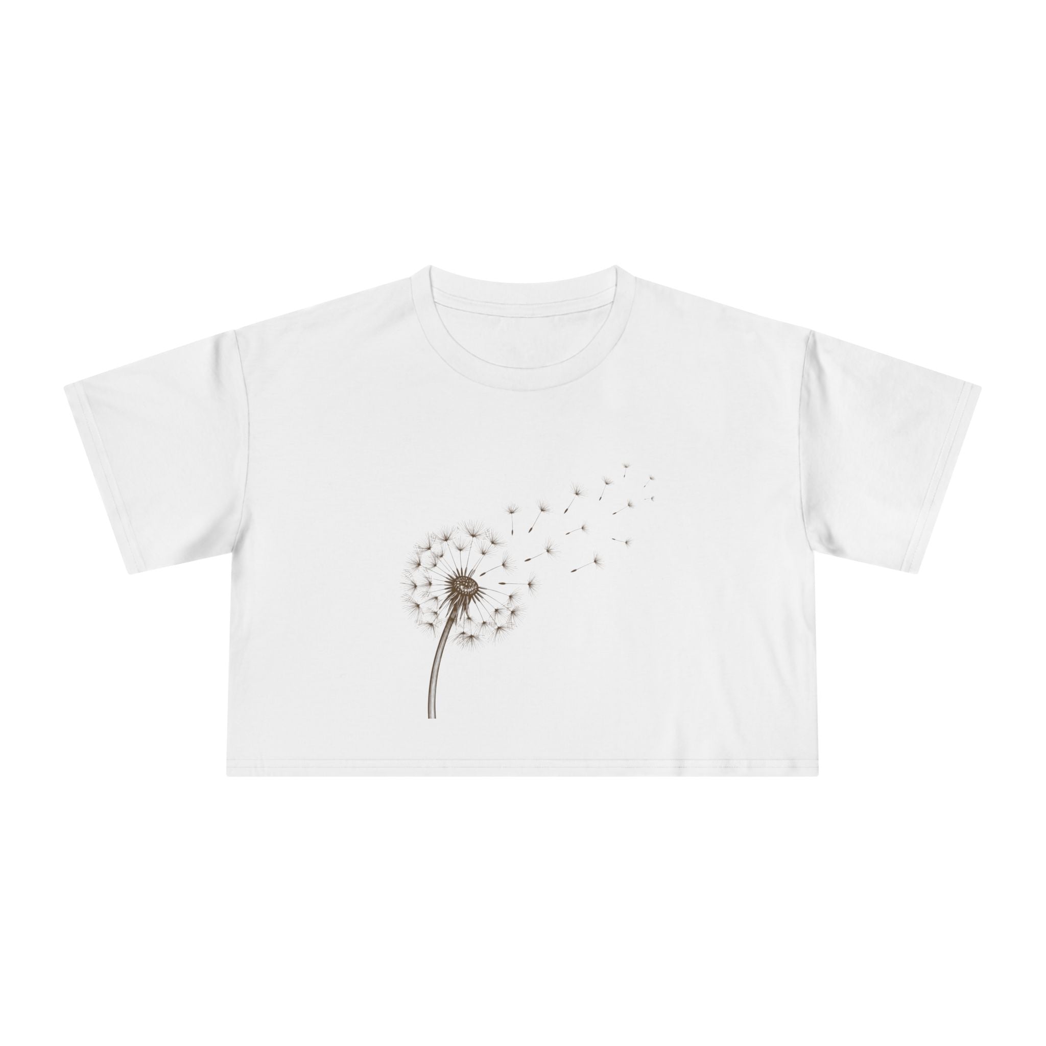 Dandelion Puff Crop Tee | Simple Botanical Illustration
