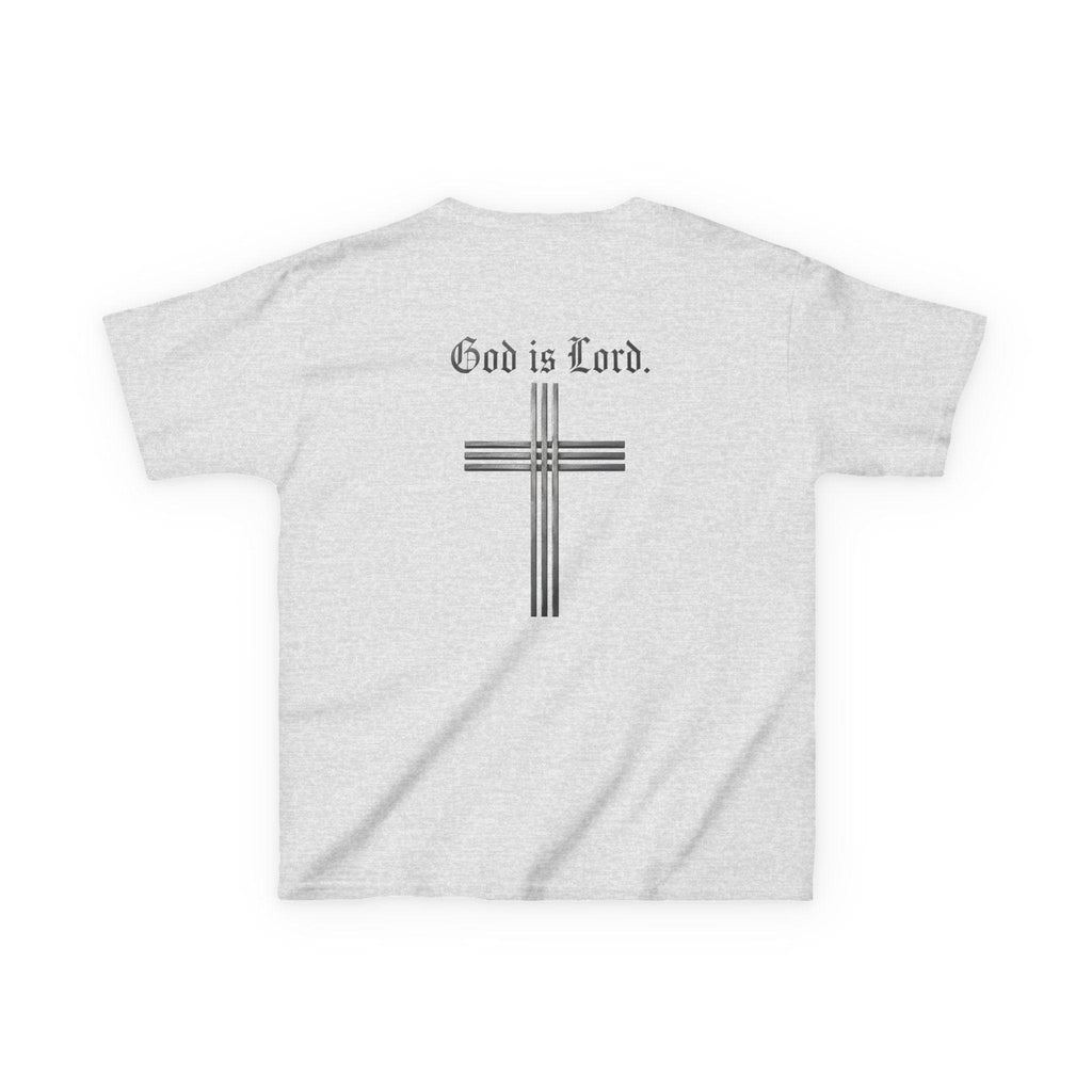 God Is Lord cross Kids Tee | Christian faith shirt, religious youth top, Christian Youth Gift