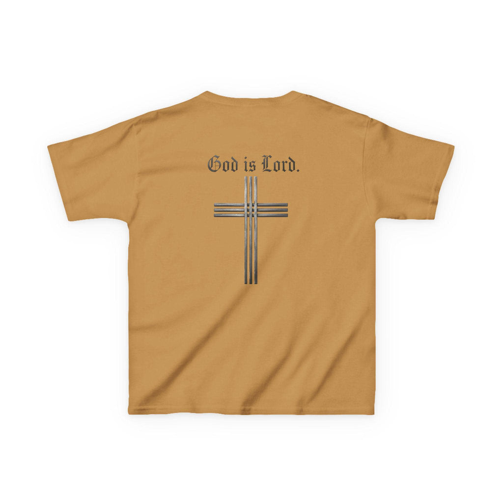 God Is Lord cross Kids Tee | Christian faith shirt, religious youth top, Christian Youth Gift