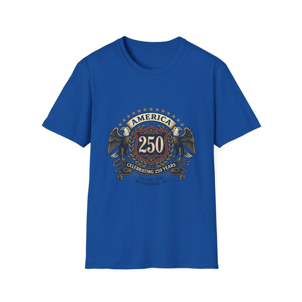 America 250 Crest T-Shirt | Bicentennial Celebration, Eagle Shield Design