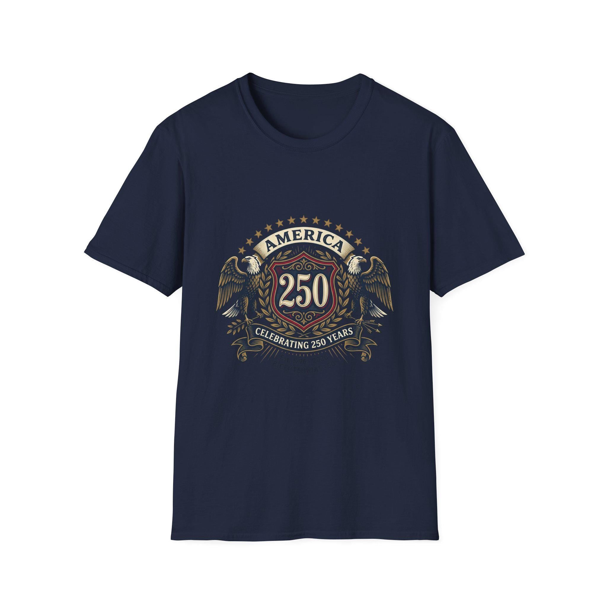 America 250 Crest T-Shirt | Bicentennial Celebration, Eagle Shield Design