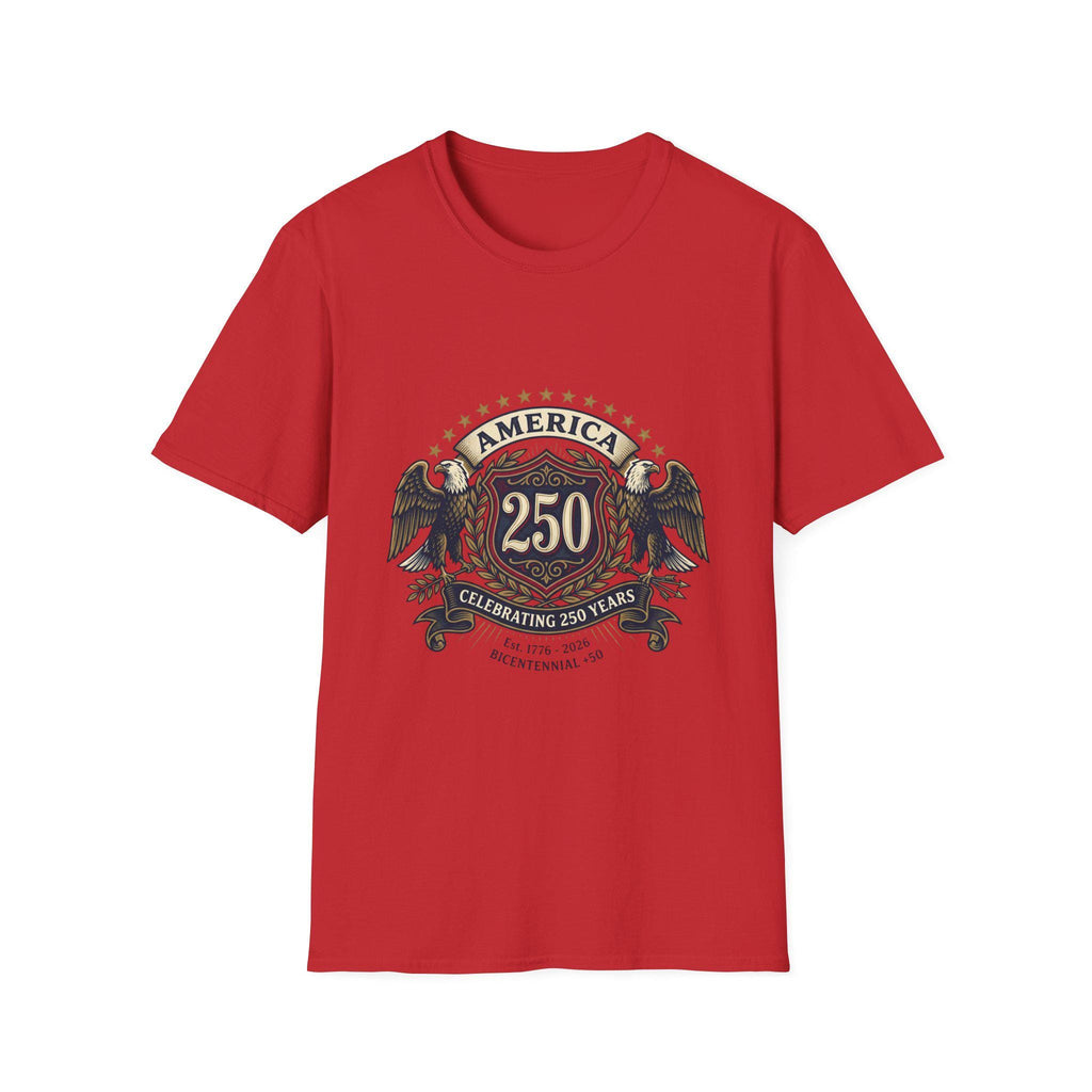 America 250 Crest T-Shirt | Bicentennial Celebration, Eagle Shield Design