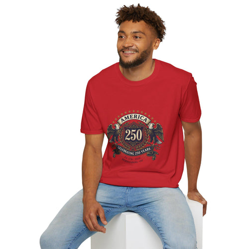 America 250 Crest T-Shirt | Bicentennial Celebration, Eagle Shield Design