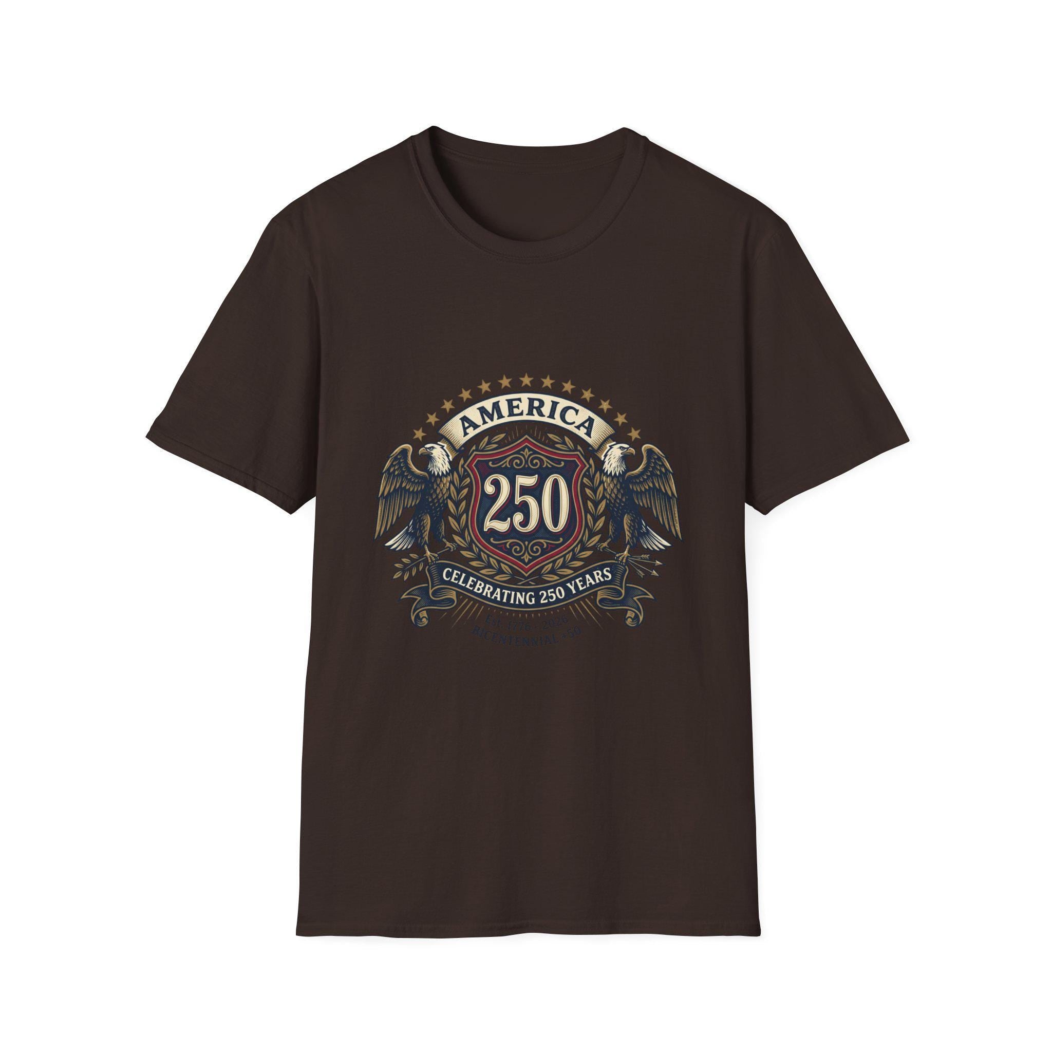 America 250 Crest T-Shirt | Bicentennial Celebration, Eagle Shield Design