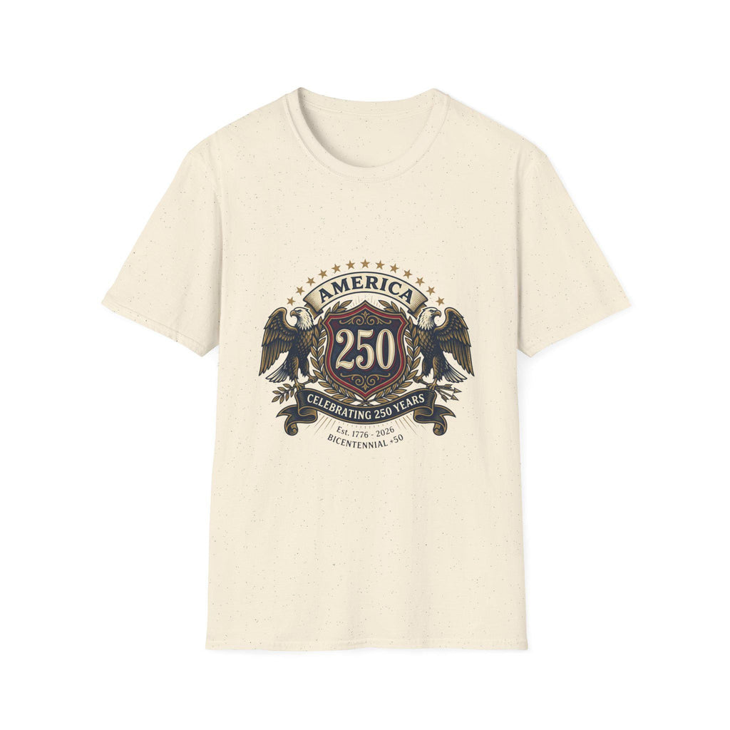 America 250 Crest T-Shirt | Bicentennial Celebration, Eagle Shield Design