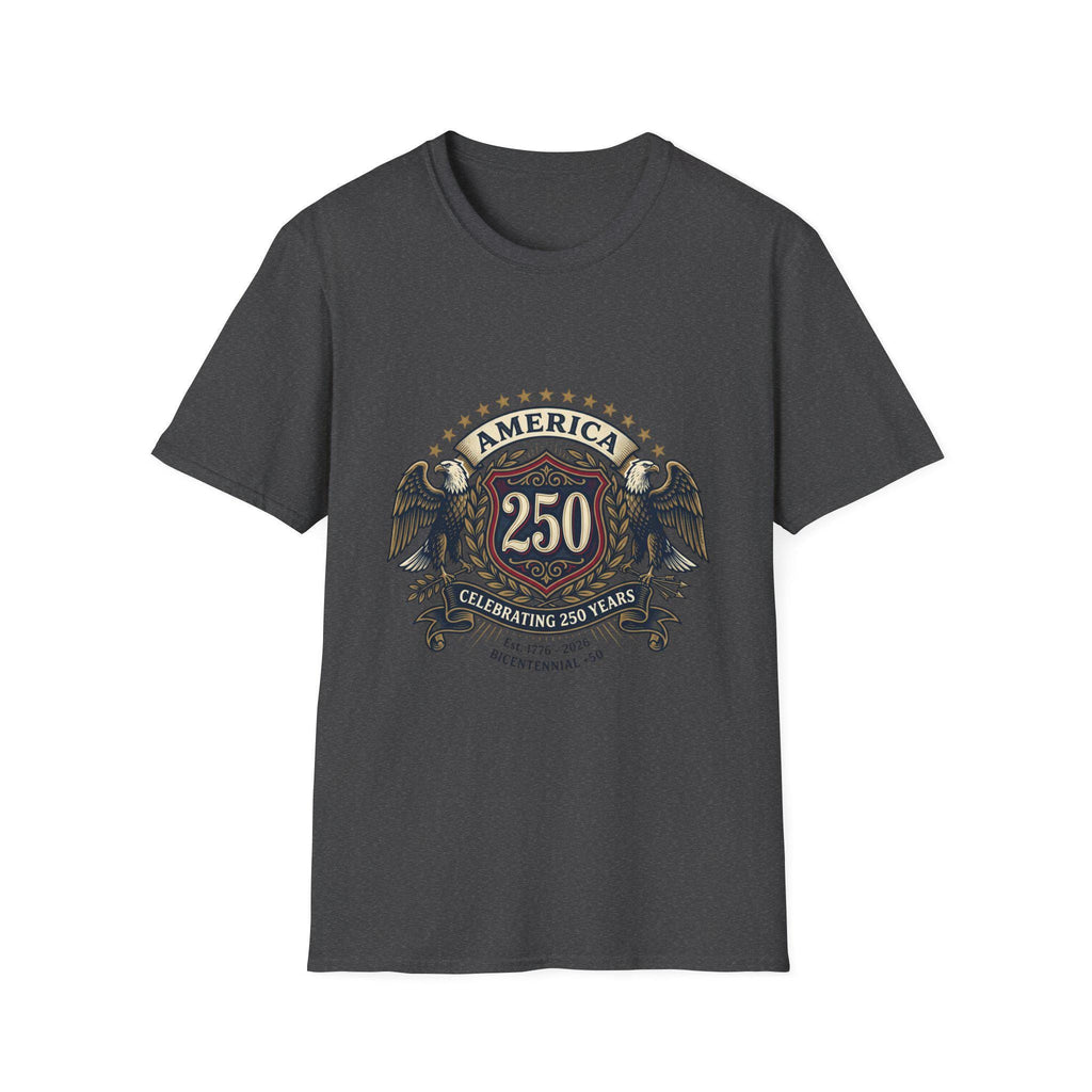 America 250 Crest T-Shirt | Bicentennial Celebration, Eagle Shield Design