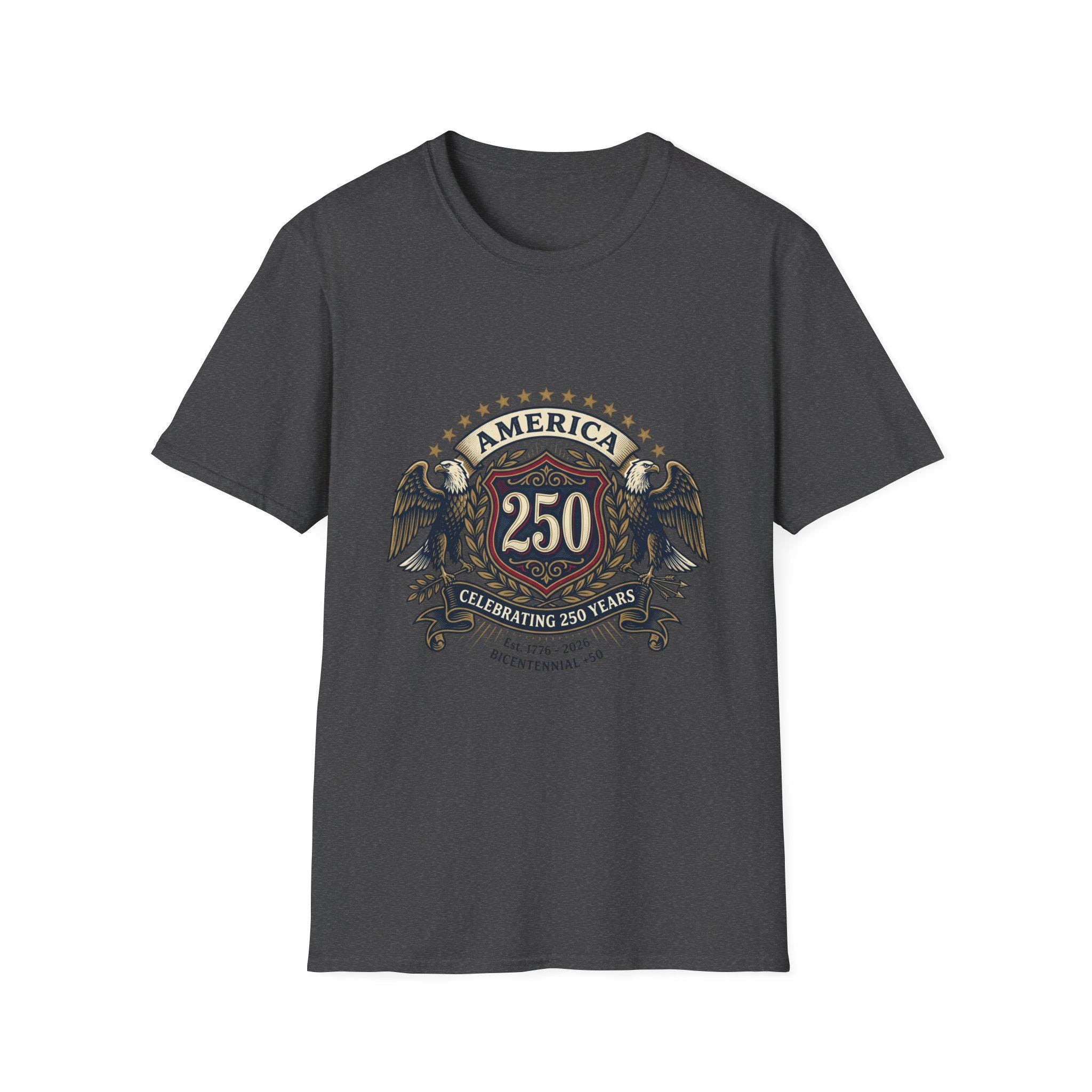 America 250 Crest T-Shirt | Bicentennial Celebration, Eagle Shield Design