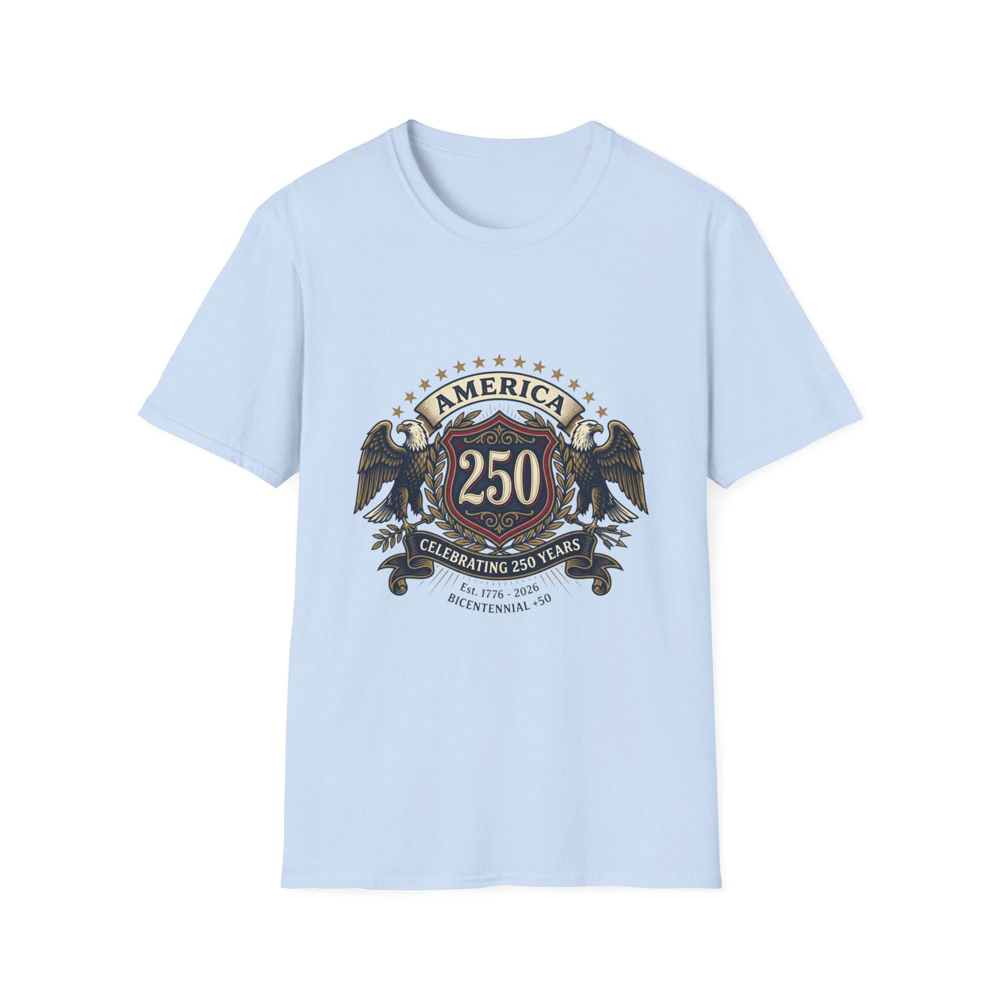 America 250 Crest T-Shirt | Bicentennial Celebration, Eagle Shield Design