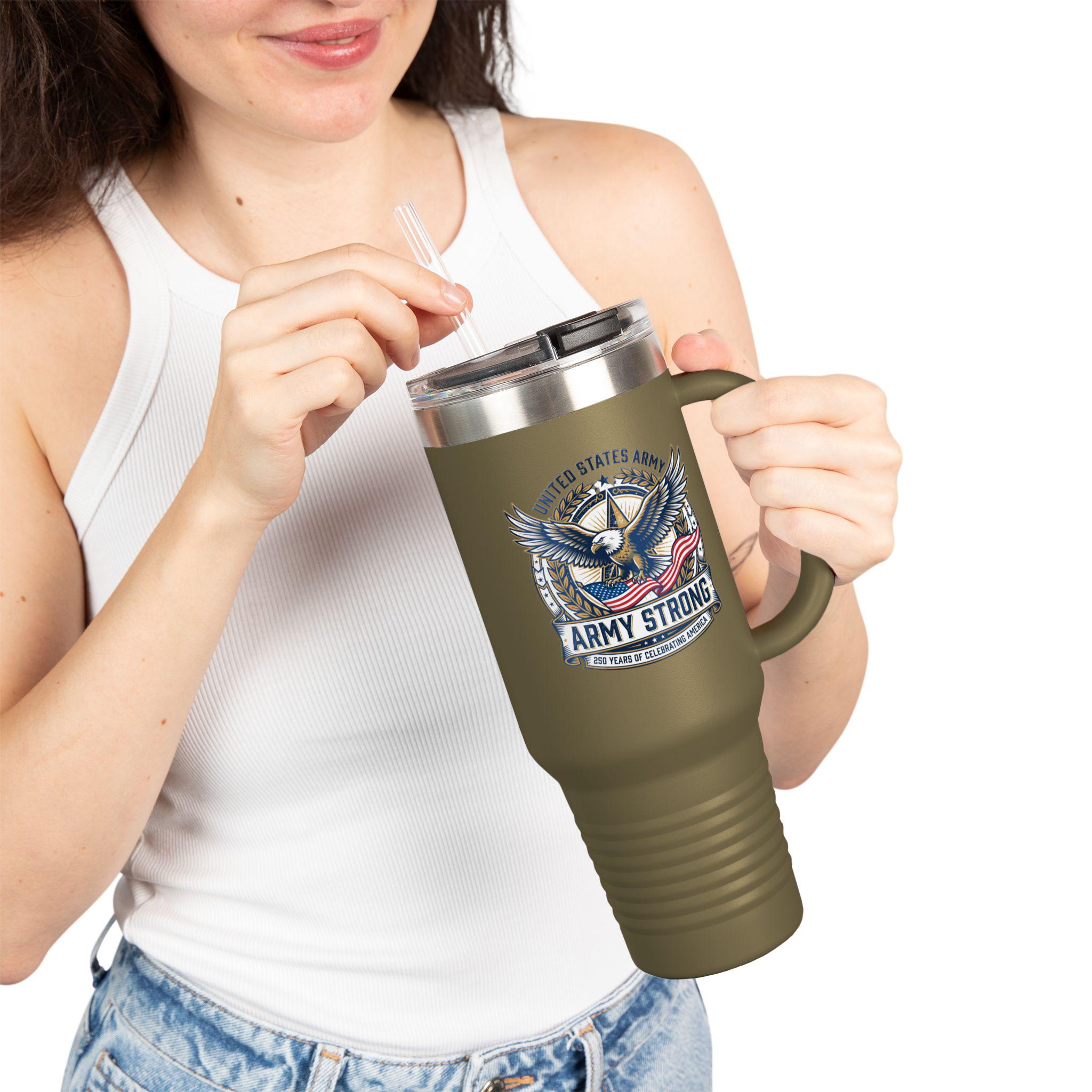 Army Strong Eagle emblem Travel Mug | 40oz Insulated Tumbler