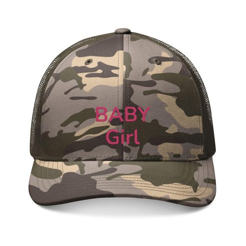BABY Girl Camouflage Trucker Hat | Camo Embroidered Cap