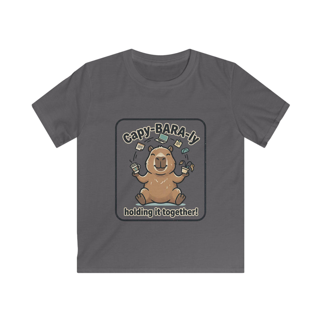 Capybara Juggling Holding It Together kids tee | Cute Animal Kids Shirt