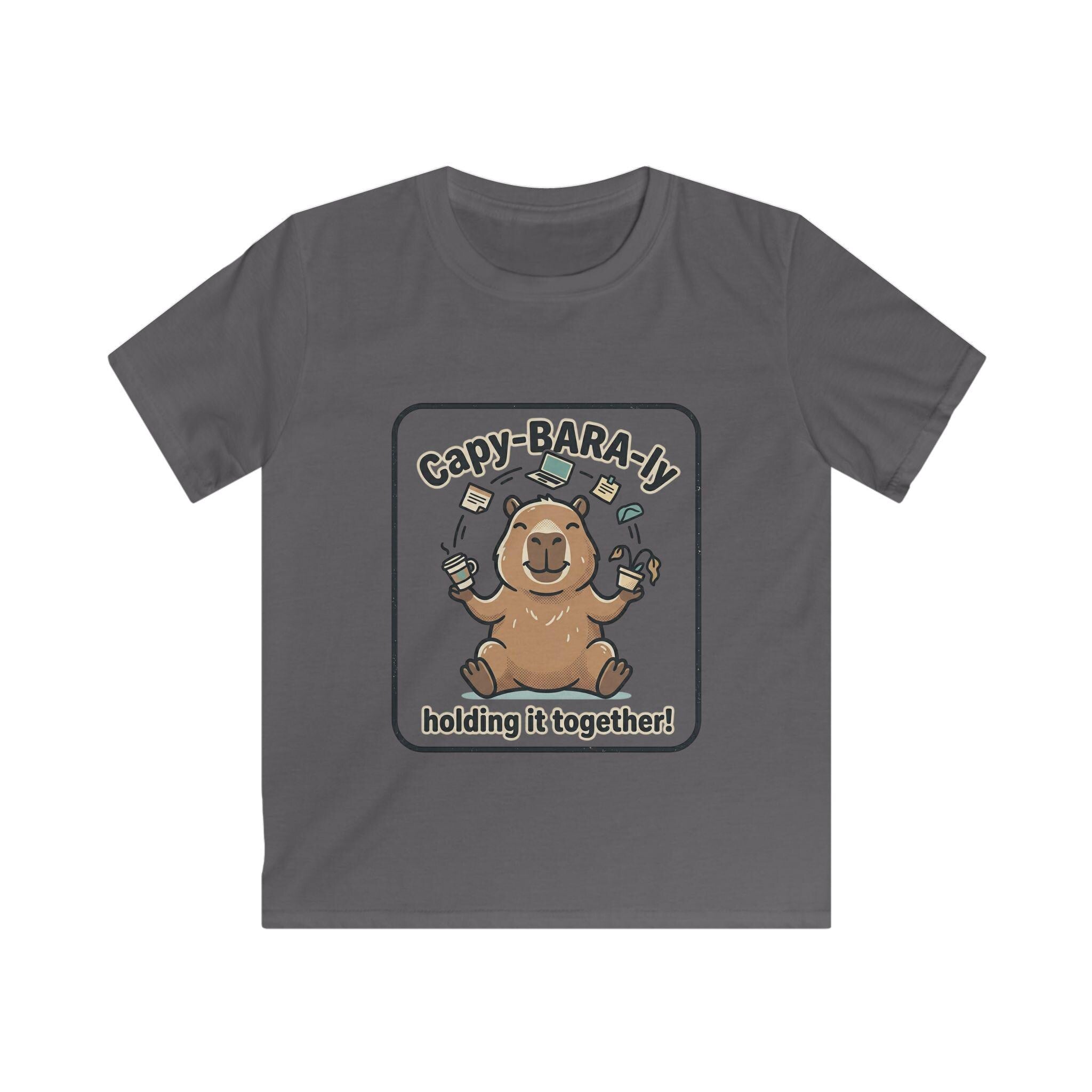Capybara Juggling Holding It Together kids tee | Cute Animal Kids Shirt