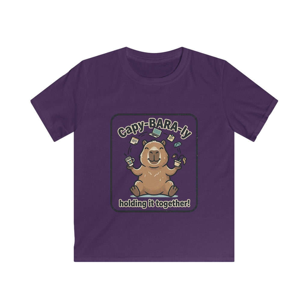 Capybara Juggling Holding It Together kids tee | Cute Animal Kids Shirt