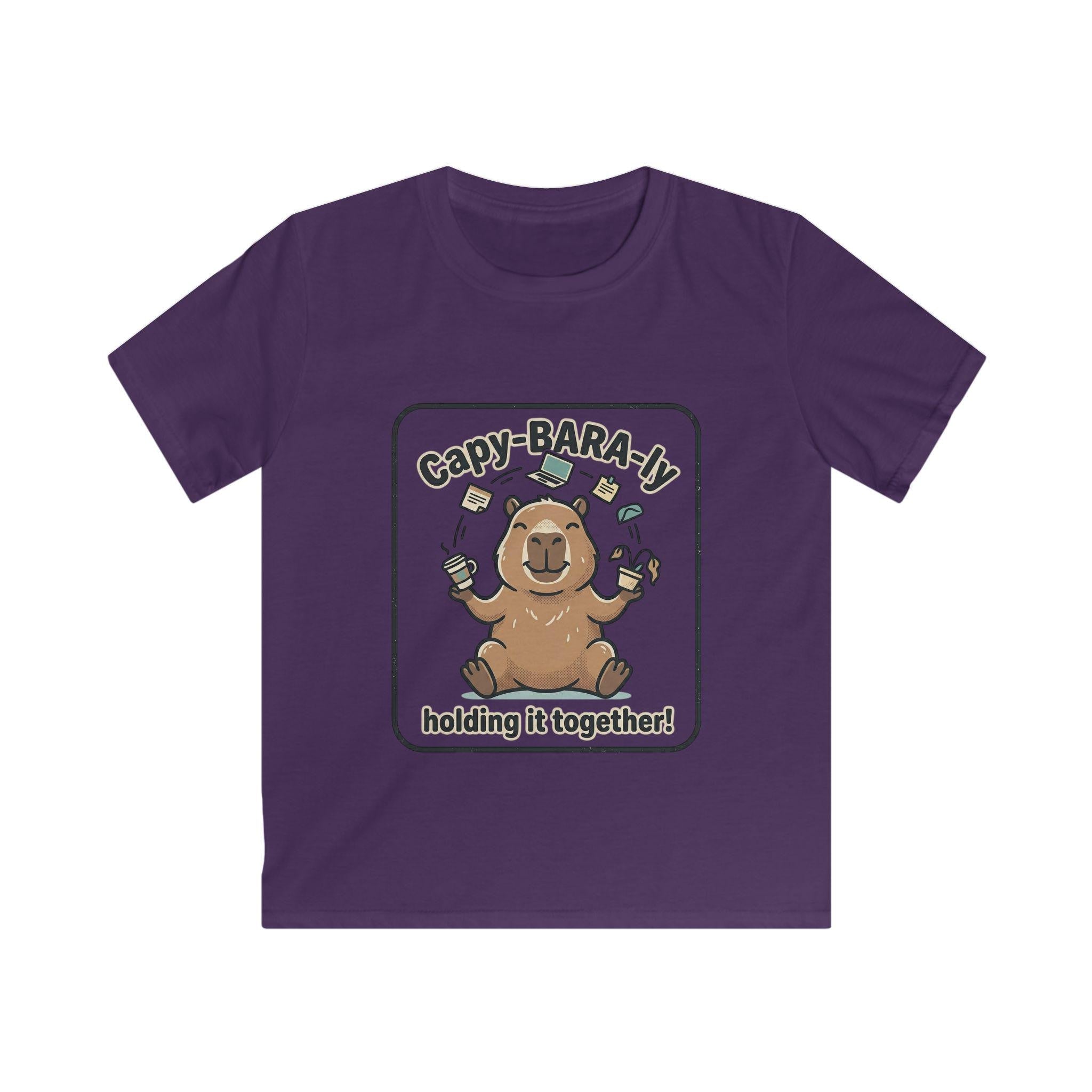 Capybara Juggling Holding It Together kids tee | Cute Animal Kids Shirt