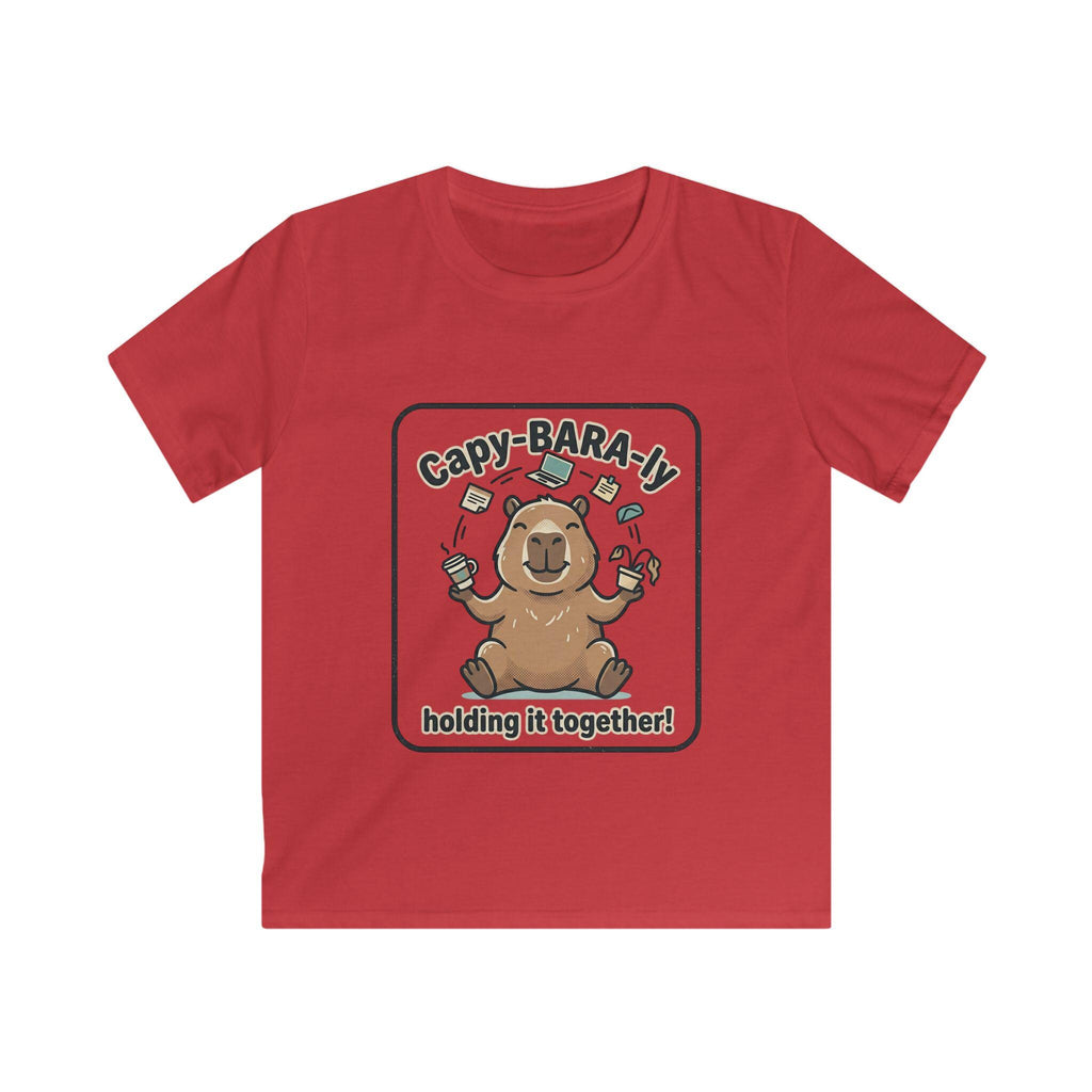 Capybara Juggling Holding It Together kids tee | Cute Animal Kids Shirt