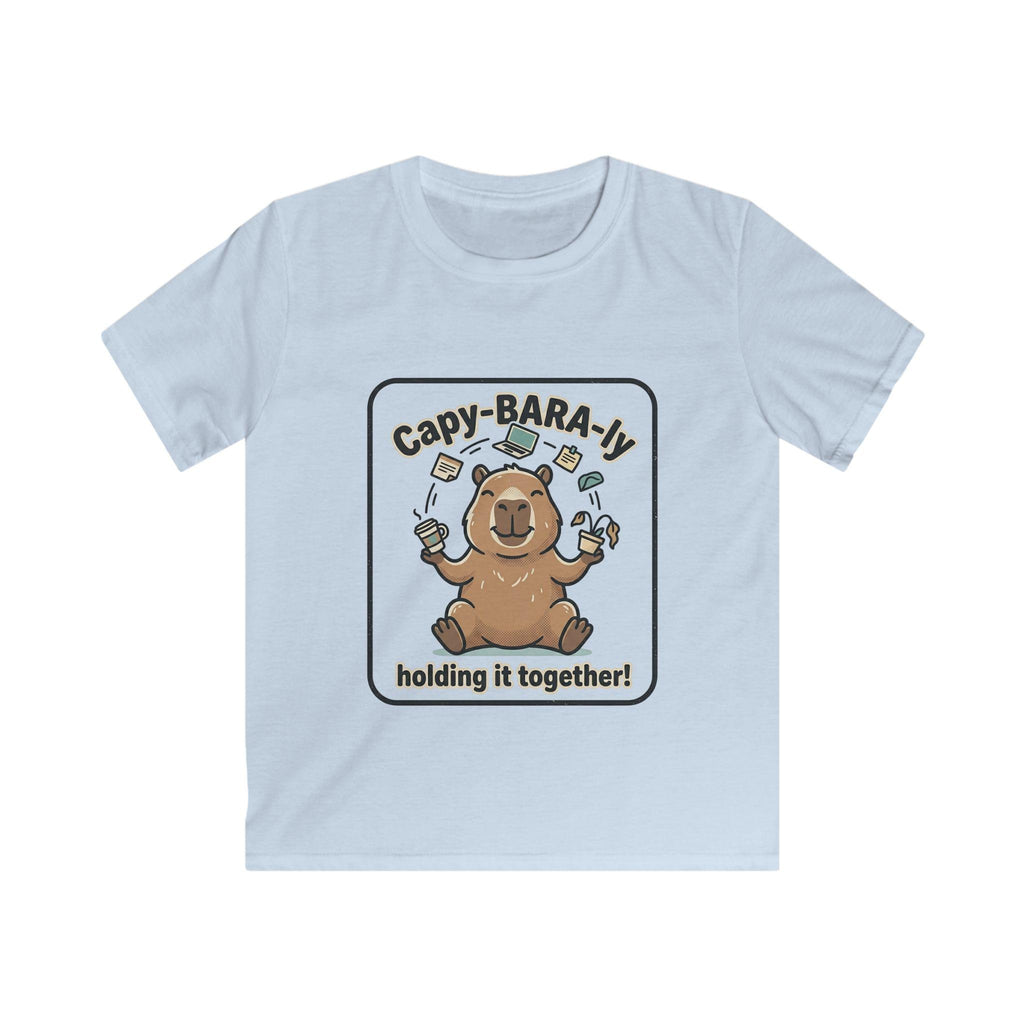 Capybara Juggling Holding It Together kids tee | Cute Animal Kids Shirt