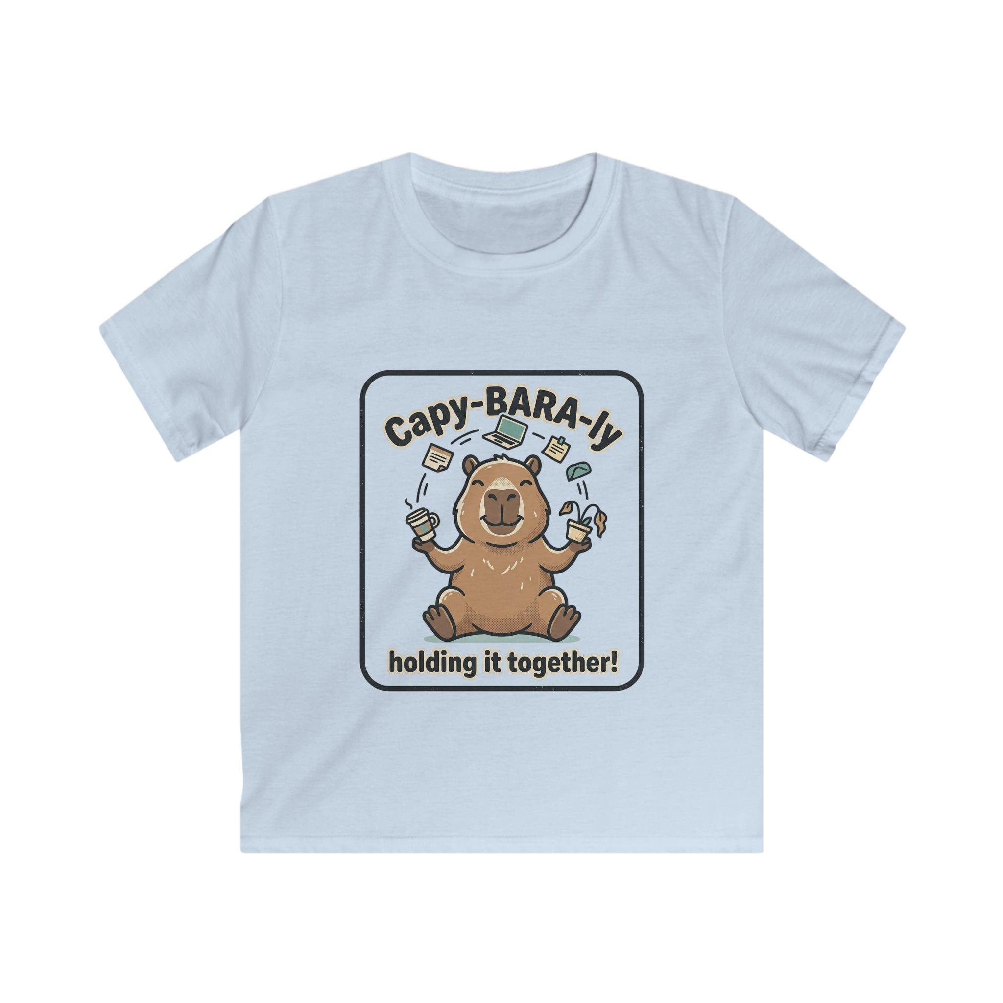 Capybara Juggling Holding It Together kids tee | Cute Animal Kids Shirt