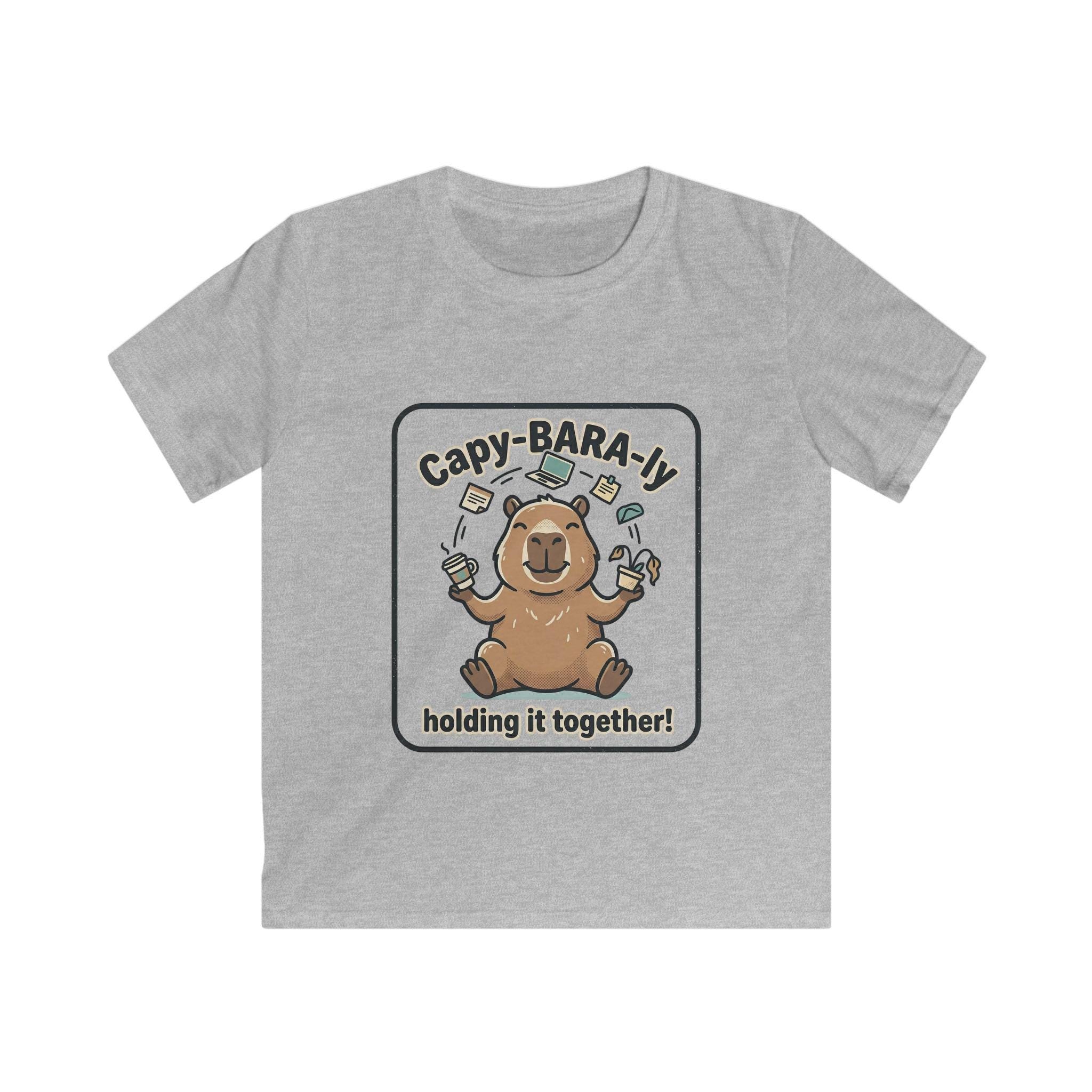 Capybara Juggling Holding It Together kids tee | Cute Animal Kids Shirt
