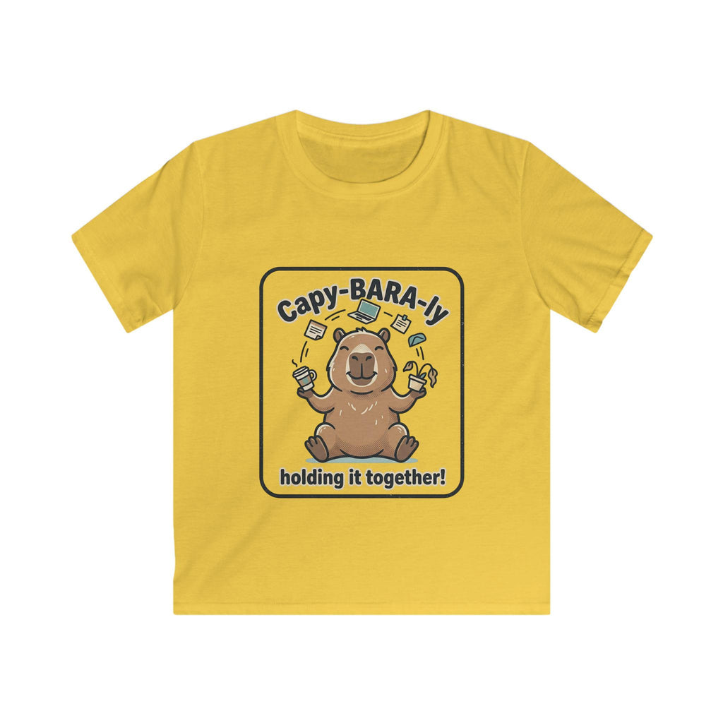 Capybara Juggling Holding It Together kids tee | Cute Animal Kids Shirt