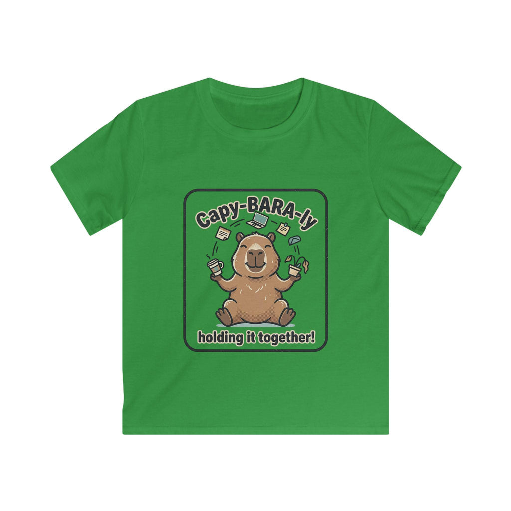 Capybara Juggling Holding It Together kids tee | Cute Animal Kids Shirt