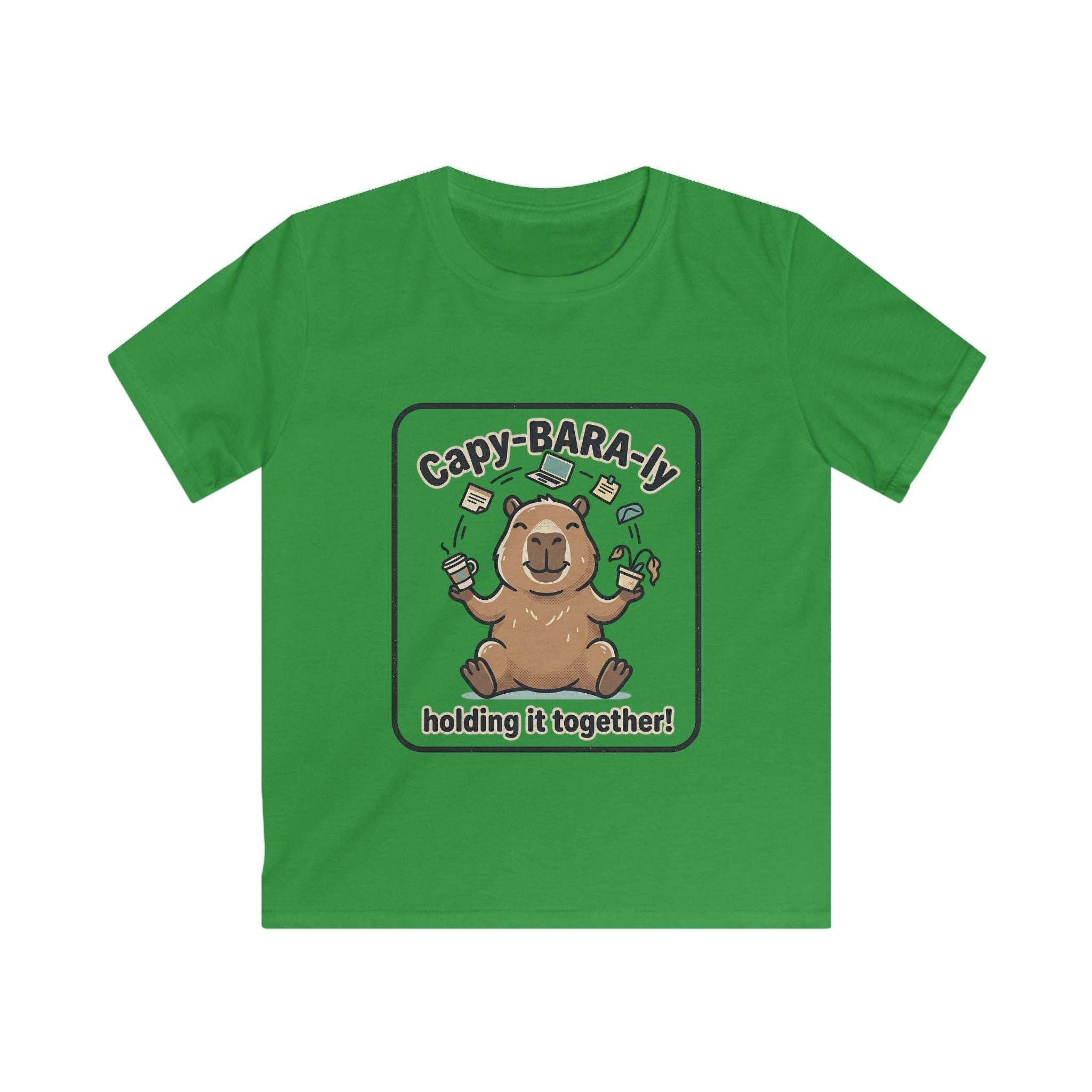 Capybara Juggling Holding It Together kids tee | Cute Animal Kids Shirt