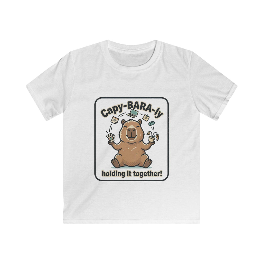 Capybara Juggling Holding It Together kids tee | Cute Animal Kids Shirt
