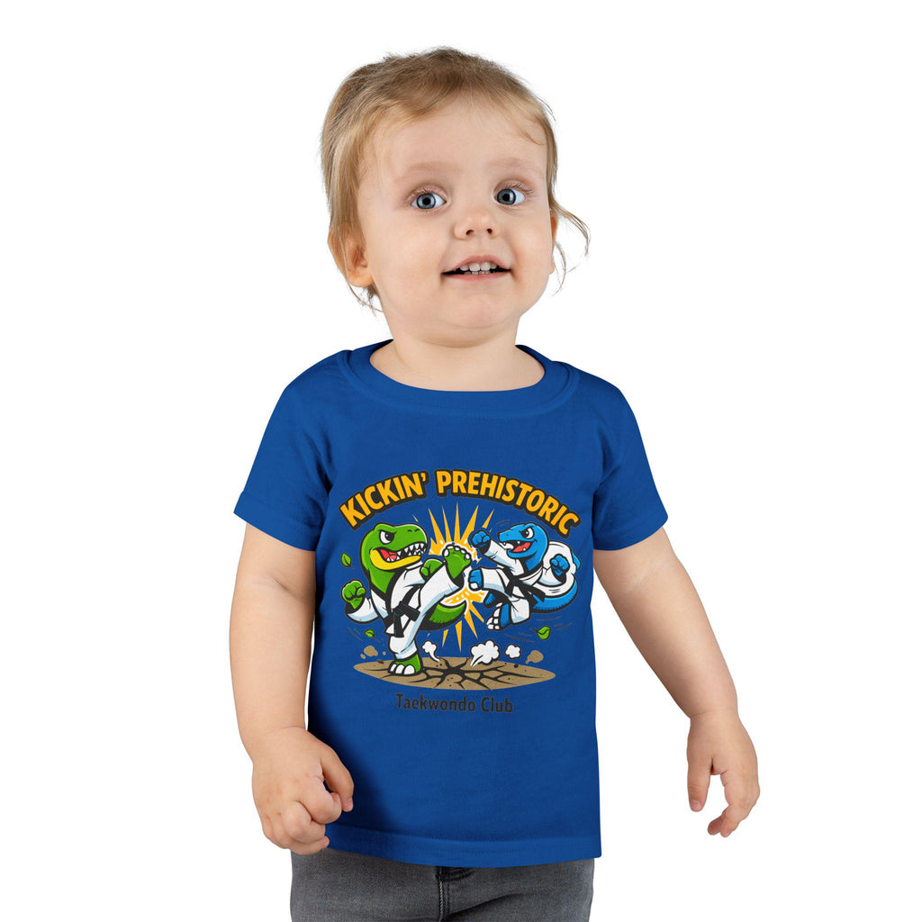 Kickin' Prehistoric Dino Karate Toddler T-shirt | Kids Martial Arts Tee